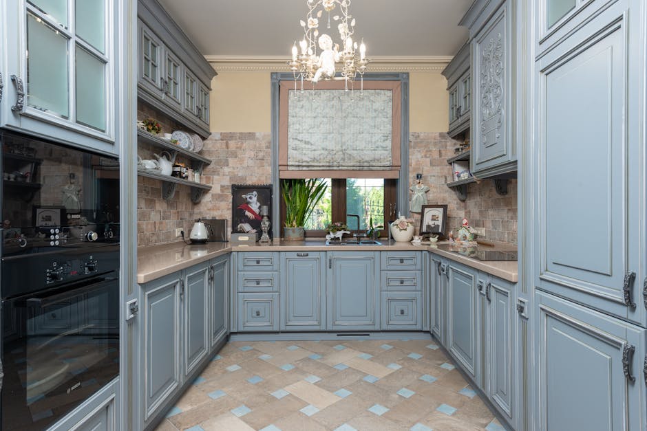 Exquisite custom kitchen cabinets being installed